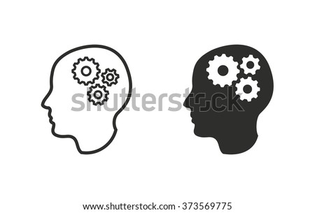 Brain  icon  on white background. Vector illustration.