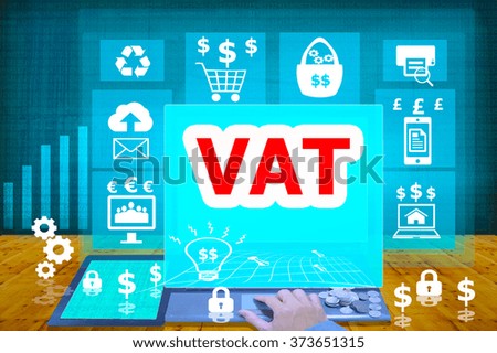 technology and biz concept.select  icon  VAT on the virtual display
