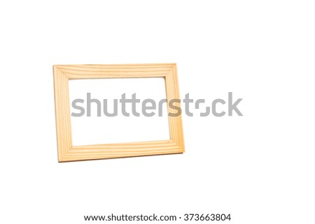 Wooden photo frame on white background