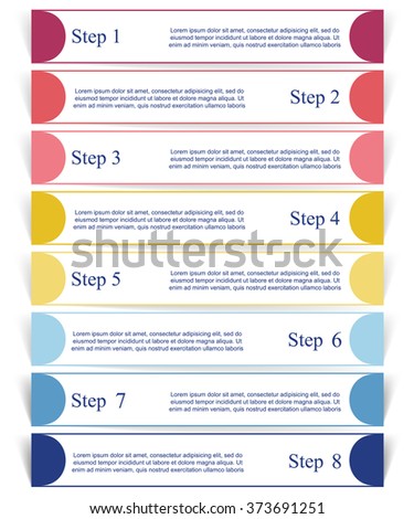 Vector lines arrows infographic. Template for diagram, graph, presentation and chart. Business concept with 8 options, parts, steps or processes.