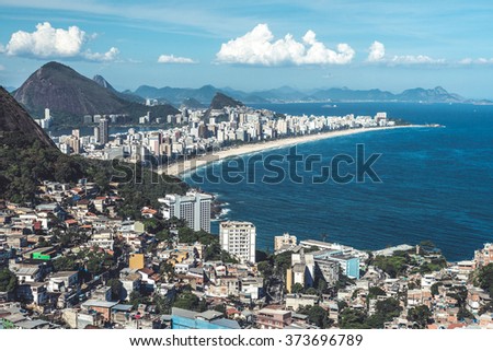 View from Vidigal favela, Rio de Janeiro.