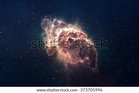 Nebula and stars in deep space, glowing mysterious universe. Elements of this image furnished by NASA