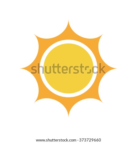 Flat sun Icon. Summer pictogram. Sunlight symbol. Vector illustration, EPS10.
