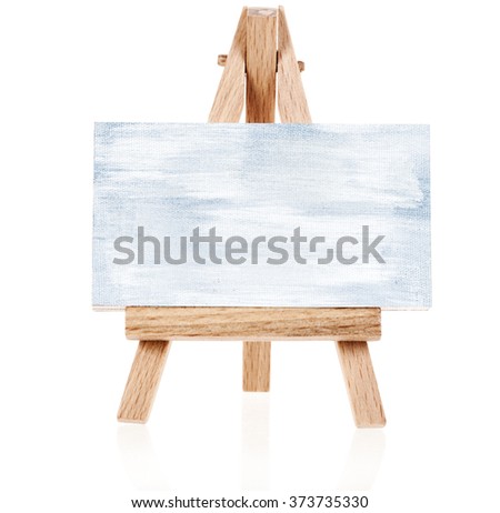 Small easel with blank canvas
