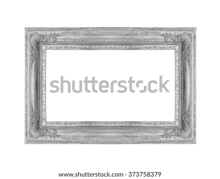 Antique silver frame on the white background
