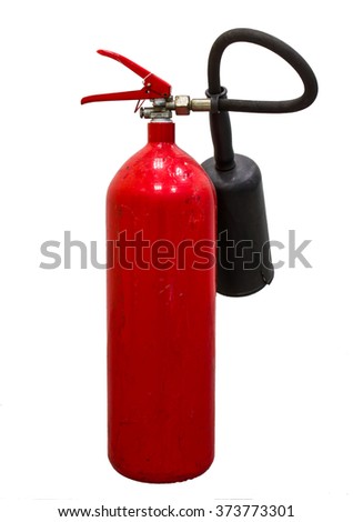 Tank red fire extniguisher isolated on white background