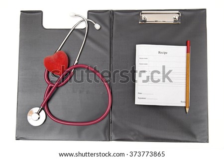 stethoscope on the white background