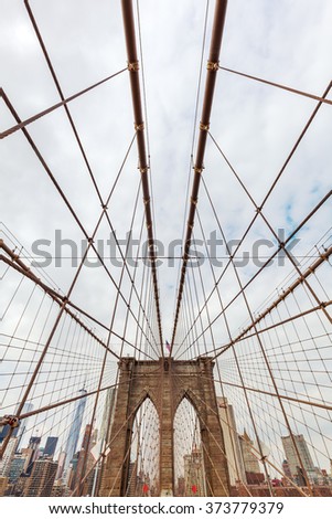 view from Brooklyn Bridge to Manhattan, New York City