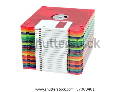  Floppy disks isolated on white background