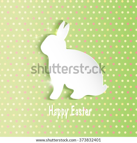 Happy Easter celebrations greeting card design with bunny