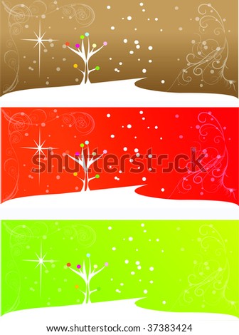 Abstract Christmas Banners