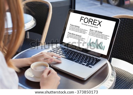 forex concept on the screen of laptop