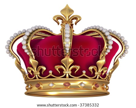 Gold crown with jewels Royalty-Free Stock Photo #37385332