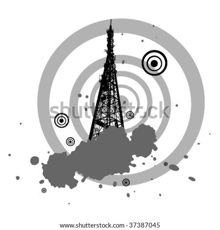 Vector background with Television tower