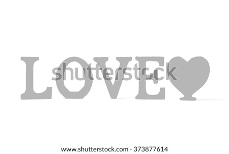 the letter love on a white background