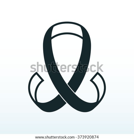 Awareness Ribbons simple icon. AIDS awareness symbol. Isolated on white background with blue gradient. Flat style trendy modern vector illustration