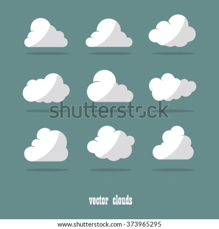 Vector illustration of clouds collection. isolated objects. 
