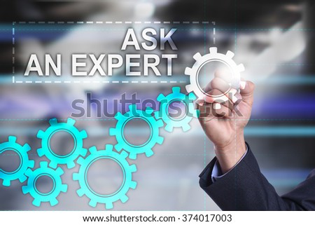  businessman using modern computer and drawing visual concept. ask an expert.