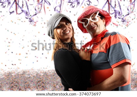 Brazilian couple enjoying a Carnival party