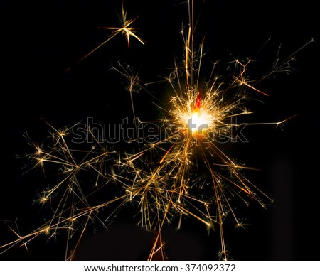 sparks of fire on a black background