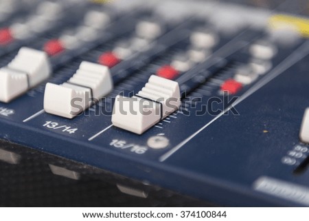 control audio panel. (Selective Focus)