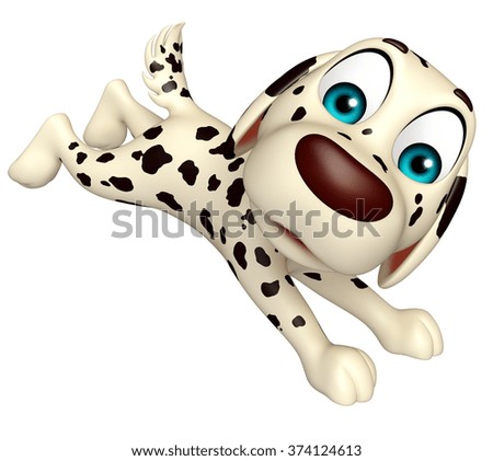 3d rendered illustration of Dog funny cartoon character  