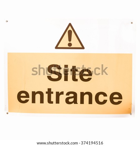  A traffic or a construction site sign - isolated over white background vintage