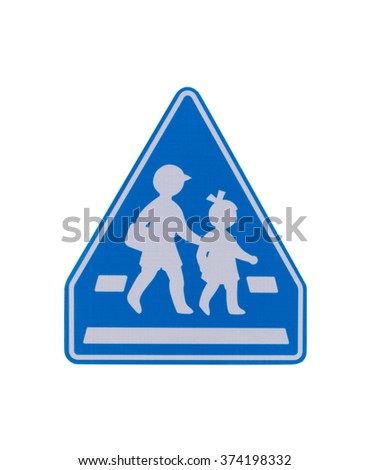 School warning sign isolated on white background
