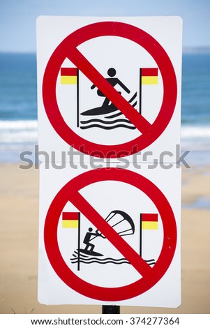 warning signs for surfers in ballybunion on the wild atlantic way in ireland