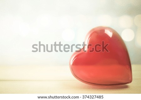 hearts and bokeh in soft and blur style