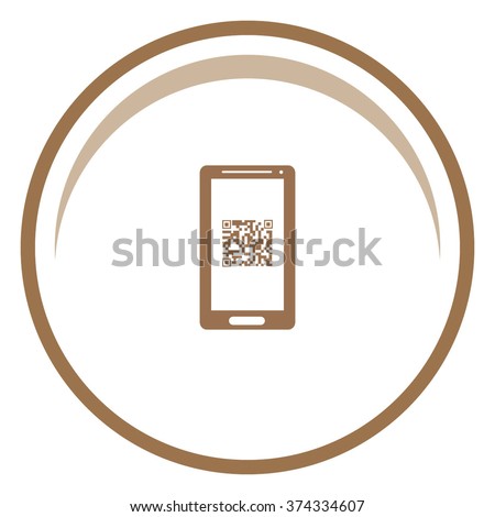 Qr code in mobile vector icon
