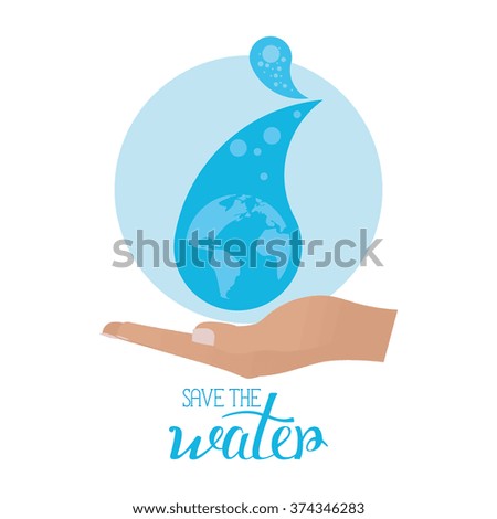 Isolated abstract illustration with a water icon on a white background