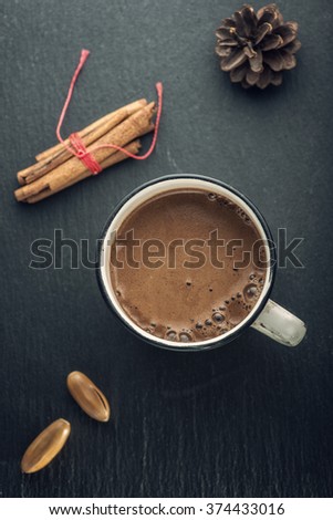 Hot chocolate top view