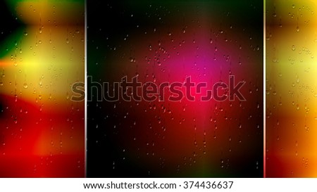 The background with abstract square banner and rain drops