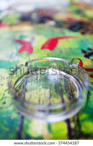 Abstract image of a glass ashtray - shallow depth of field