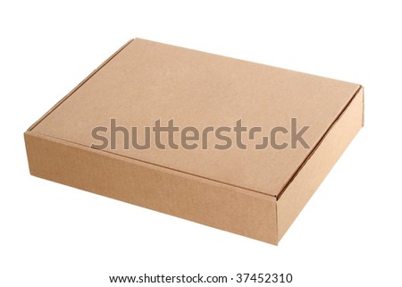 Cardboard box, isolated on white background Royalty-Free Stock Photo #37452310
