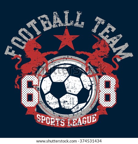 Soccer football sports league team with unicorns .