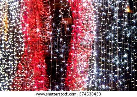 Picture blur Valentine`s day background with bright lights, Out of focus