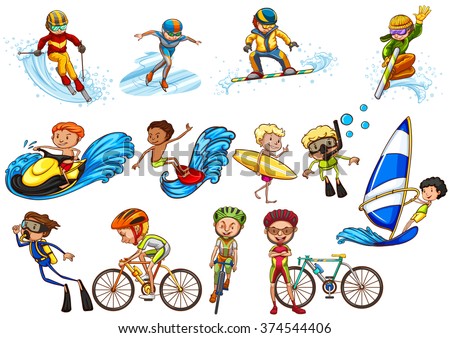 People doing different sports illustration