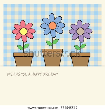 Flower Pots - Wishing You A Happy Birthday