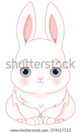 Illustration of cute white bunny
