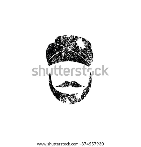 People Sikh man graphic icon stamp