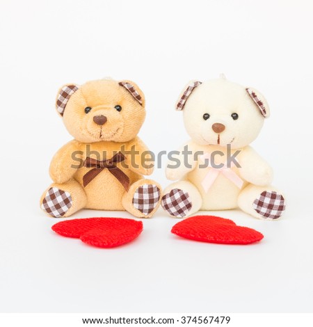 Valentine decoration with Teddy bear and red heart