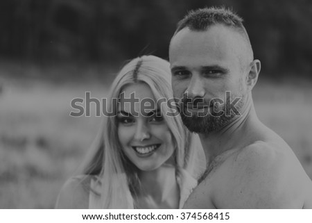 Young couple in a field