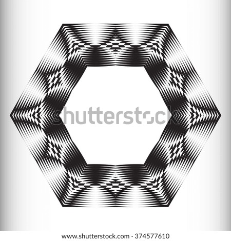 Decorative items to decorate your work. Vector design elements. Vector graphic elements for design. Geometric fashion pattern.  Vector round pattern. Black and white optical illusion