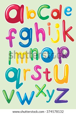Font design with english alphabets illustration