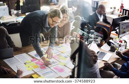 Business People Planning Strategy Analysis Office Concept Royalty-Free Stock Photo #374588923