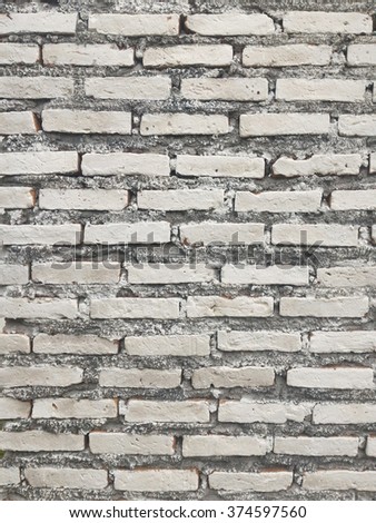dark old white brick wall texture background.