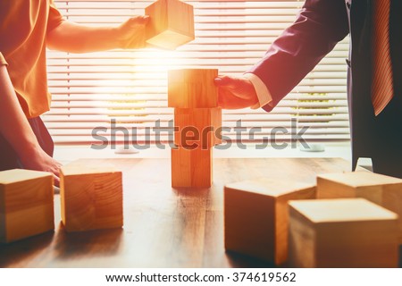 two business persons plan a project Royalty-Free Stock Photo #374619562