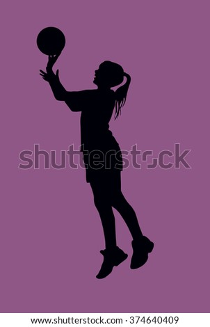 woman in the basketball silhouette